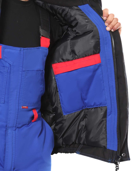 Костюм СИРИУС-СТАН зимний с ПК (васильковый/черный/красный)