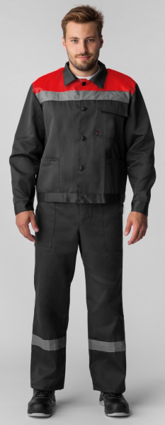 Костюм Т-2 СОП с ПК (т.серый/красный)