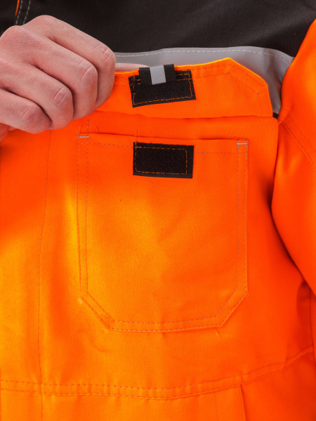 Костюм ПРОТЕКТ-ЛЮКС сигнальный с ПК (оранжевый/черный)