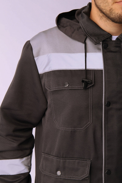 Костюм НЕЙЧ-2 СОП с капюшоном с ПК (т.серый/св.серый)