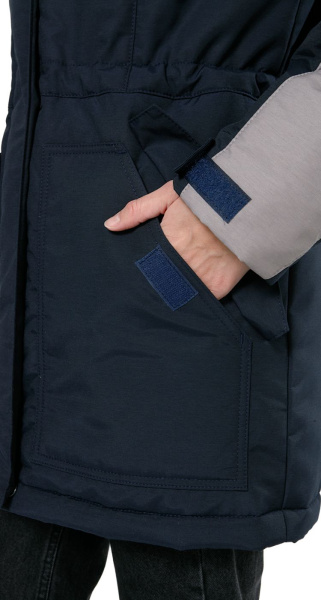 Куртка АЛЬФА женская зимняя (синий/серый)