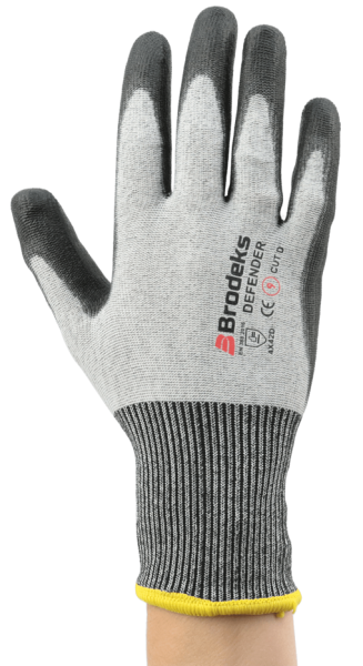 Перчатки от порезов с полиуретановым покрытием Brodeks Defender GС-11 (серый)