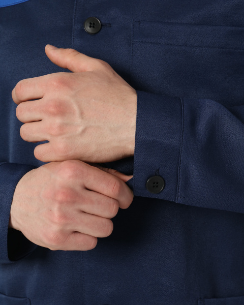 Халат ЛИГОР (т.синий/васильковый)