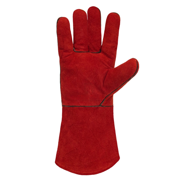 Краги спилковые РОСМАРКА пятипалые на подкладке (красные)