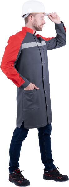 Халат РОУД (серый/красный)