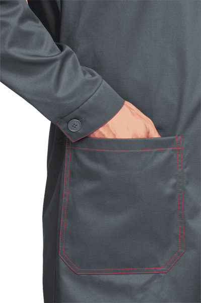 Халат КМ-10 ЛЮКС (серый/красный)