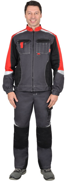 Костюм ФАВОРИТ-МЕГА ST (ФОРМУЛА) с ПК (серый/черный/красный)