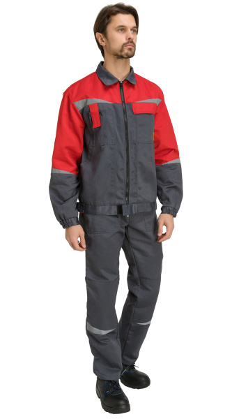 Костюм RONTA KS591 с ПК (т.серый/красный)