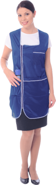 Халат ЗОЛУШКА женский нейлоновый на молнии (васильковый)