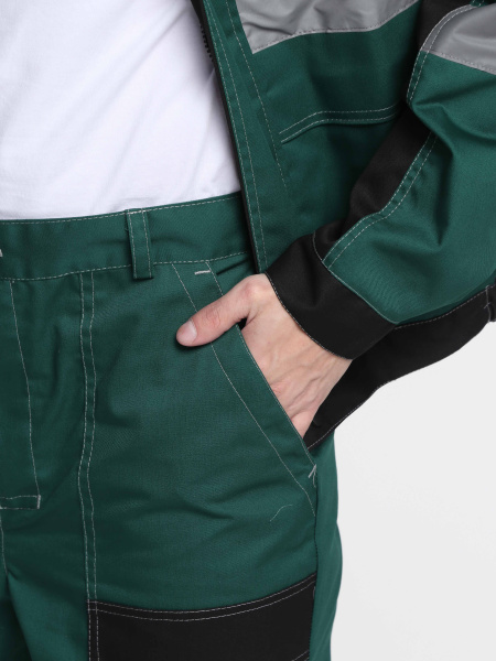 Костюм ВИВАТ-1 ПРЕМИУМ с БР (зеленый/черный/серый)