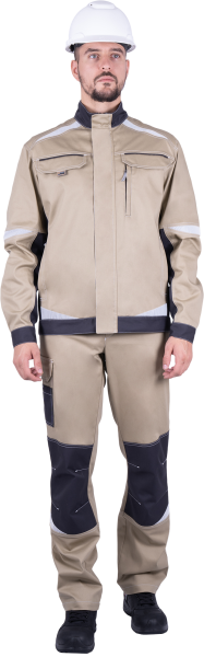 Куртка ТУРБО SAFETY (бежевый/т.серый)