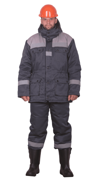 Куртка RONTA KR241 зимняя (т.серый/св.серый)