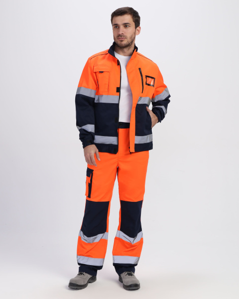Костюм сигнальный PROFLINE SPECIALIST-1 МВО с БР (оранжевый/т.синий)