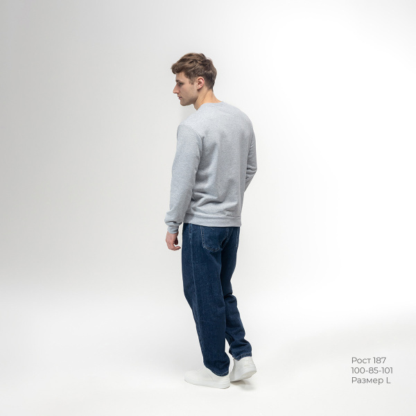 Толстовка REDFORT 355 петля-диагональ (серый меланж)