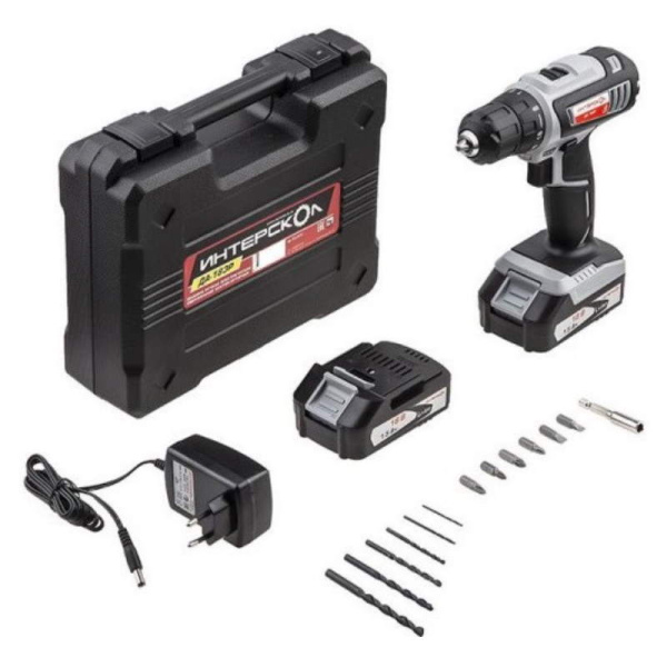 Аккумуляторная дрель-шуруповерт ИНТЕРСКОЛ ДА-18ЭР 536.0.2.02 18В 38Нм 2х1.5А/ч