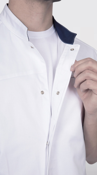 Блуза ЛОРД с коротким рукавом (белый/синий)