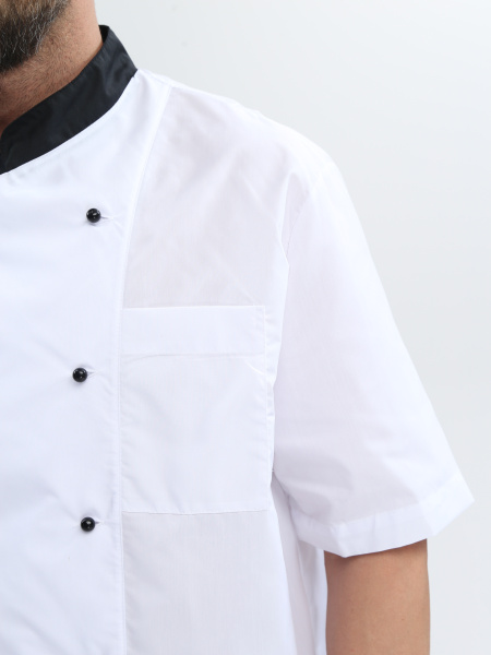 Костюм повара ШОКОЛАД с коротким рукавом (черный/белый)