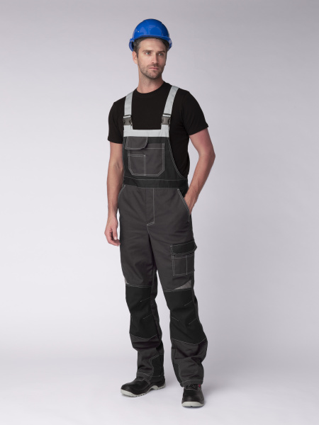 Костюм ВЕКТРОН-2 с ПК (т.серый/св.серый/черный)