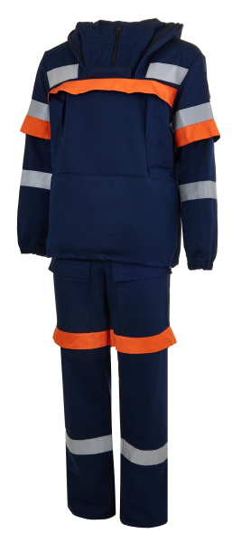 Костюм ЭНЕРГИЯ-АНТИГНУС-Б противоэнцефалитный 38,2 кал. с БР (т.синий/оранжевый)