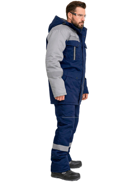 Костюм RONTA KS580 зимний с ПК (т.синий/св.серый)