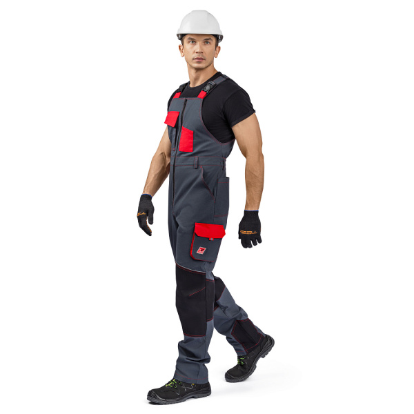 Полукомбинезон РЕЙН (т.серый/черный/красный)