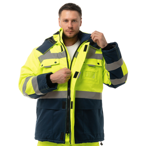 Костюм НОРДИК зимний с ПК (лимонный/т.синий)