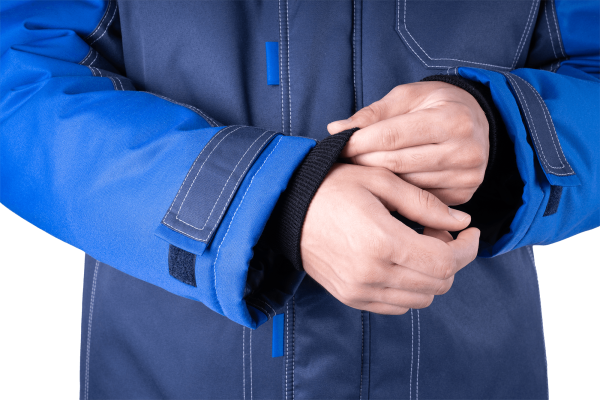 Костюм КМ-10 ЛЮКС зимний 3-4 класс c ПК (василек/т.синий)