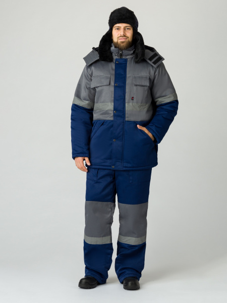 Костюм НОРДХАРД-2 зимний с ПК (т.синий/серый)