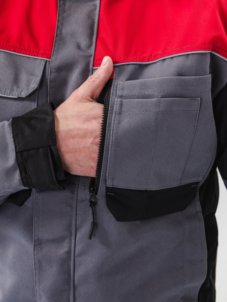 Костюм ГОРОД с БР (т.серый/черный/красный)