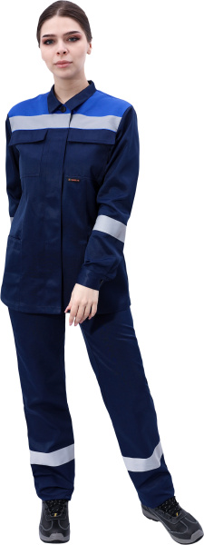 Костюм МАСТЕР ЛЮКС женский с БР (т.синий/василек)