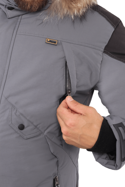 Куртка ХАЙ-ТЕК зимняя (серый/красный/черный)