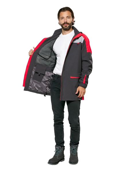 Куртка ТИЗЕР (темно-серый/светло-серый/мандарин)