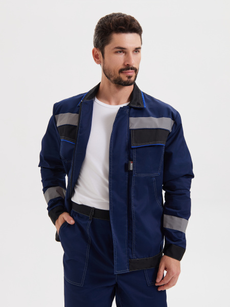 Костюм СИСТЕМА с БР (т.синий/черный/василек)