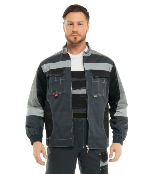 Костюм ФОРМУЛА КОТТОН ФП2 с ПК (т.серый/св.серый/черный)