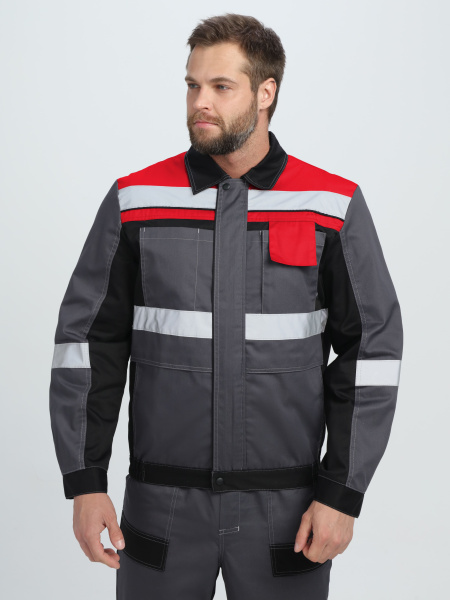 Костюм ВИВАТ-2 ПРЕМИУМ IMP с ПК (т.серый/черный/красный)