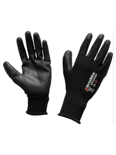 Перчатки c полиуретановым покрытием Brodeks Defender G-11 3 пары (черный)