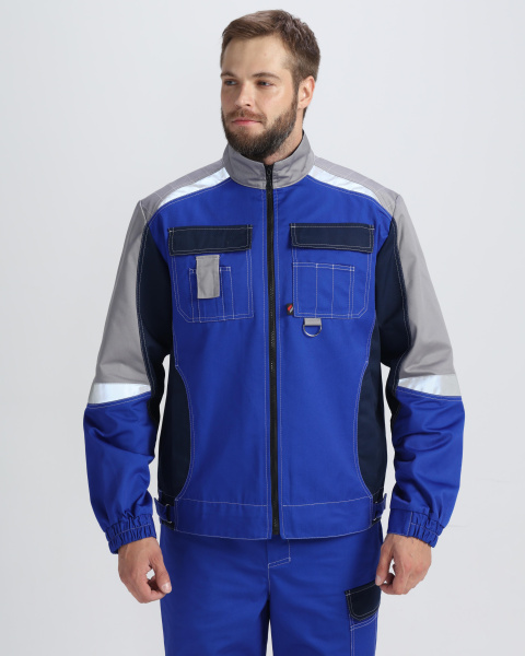 Костюм ВЕКТРОН-1 с БР (васильковый/т.синий/серый)