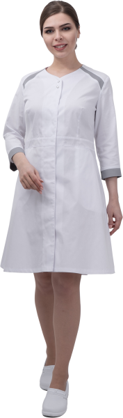 Халат МИРАЖ (белый/серый)