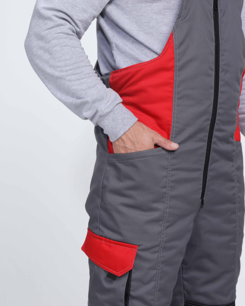 Костюм ЗИМНИК зимний с ПК (т.серый/черный/красный)