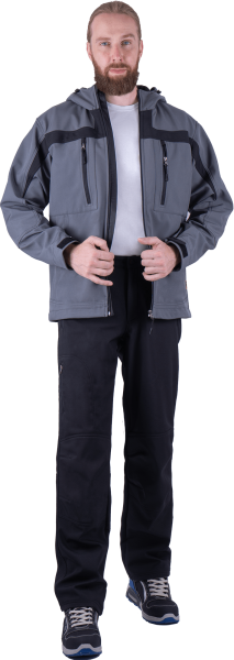 Куртка СОФТШЕЛЛ (серый/черный)