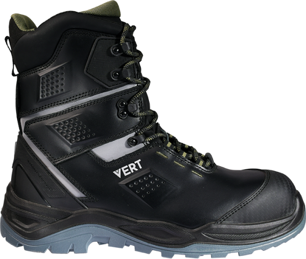 Ботинки VERT ПУ/ТПУ высокий берец кожаные с КП и КС (черный)