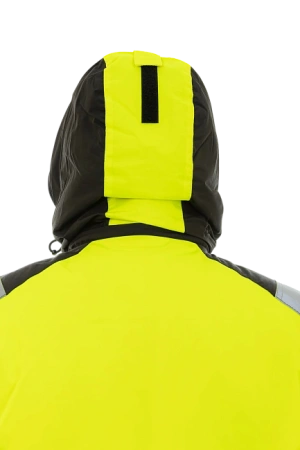 Куртка-парка BRODEKS KW 217 зимняя сигнальная c опушкой (желтый/черный)