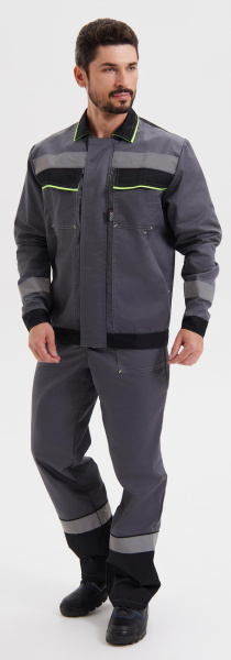 Костюм СИСТЕМА с БР (т.серый/черный/лимонный)