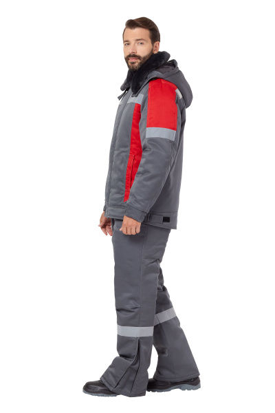 Костюм СТРАЙК зимний с ПК (серый/красный)
