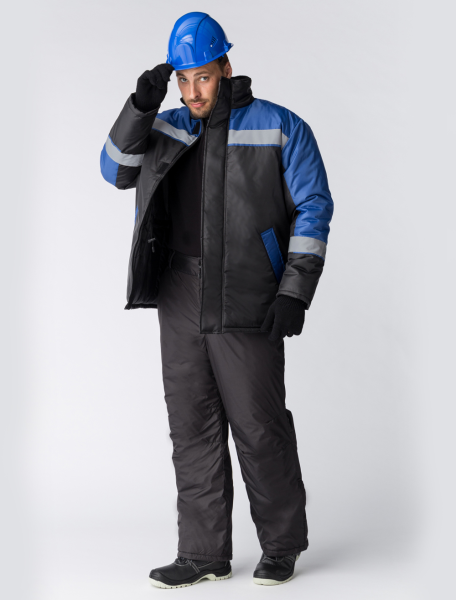 Куртка СТАНДАРТзимняя (черный/васильковый)