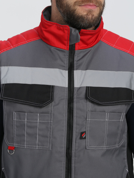Жилет ВЕКТРОН СОП зимний (серый/черный/красный)
