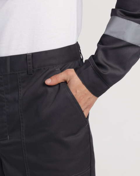 Костюм ЛИГОР-1 ПРЕМИУМ СОП с БР (т.серый/красный)