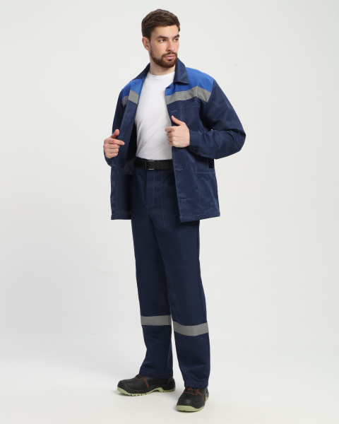 Костюм СТАНДАРТ СОП усиленный с БР (т.синий/васильковый)