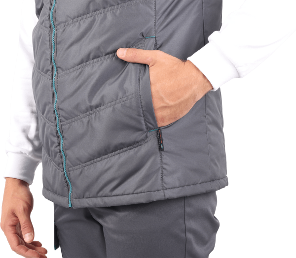 Жилет ГАЛАКТИКА зимний (серый/бирюза)