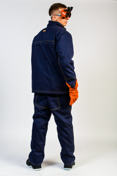 Костюм сварщика ВОЛАТ с БР утепленный 1 класс (синий)